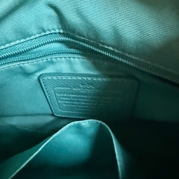 AUTHENTIC Coach Leather Mini Bennet Satchel Crossbody Handbag Turquoise color - Picture 10 of 11